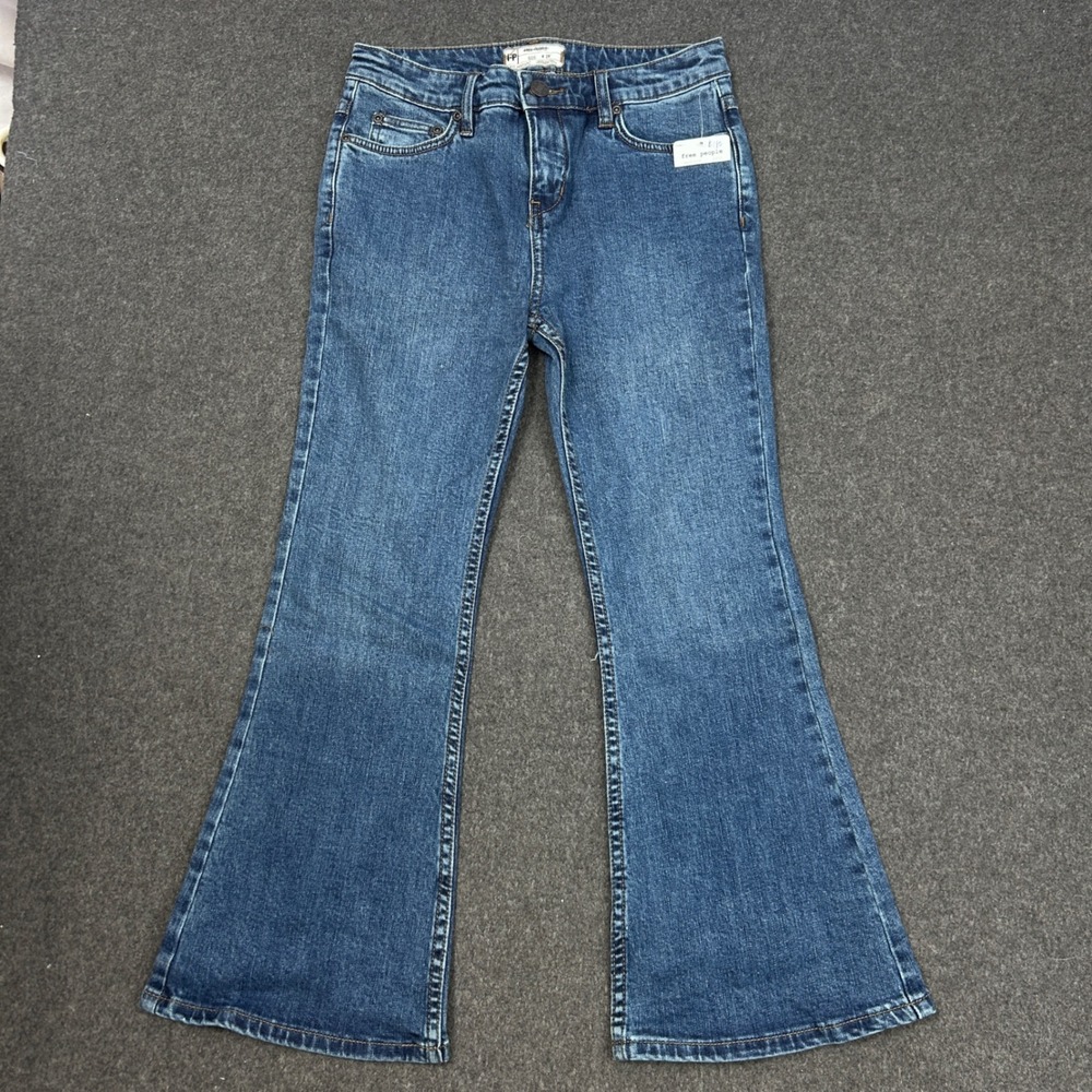 Free People Flare Jeans Women's 26 Medium Wash Stretch Denim